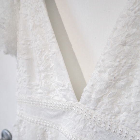 Lulus Elegant Approach White Embroidered Flutter Sleeve Midi Dress - Picture 4 of 10